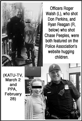 Shooter cops hug kids