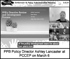 [PPB Policy Director Ashley Lancaster at PCCEP 
on March 6]