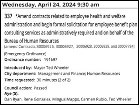 [City council agenda item]