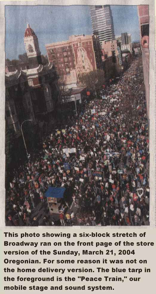 [Oregonian photo shows thousands on Broadway]